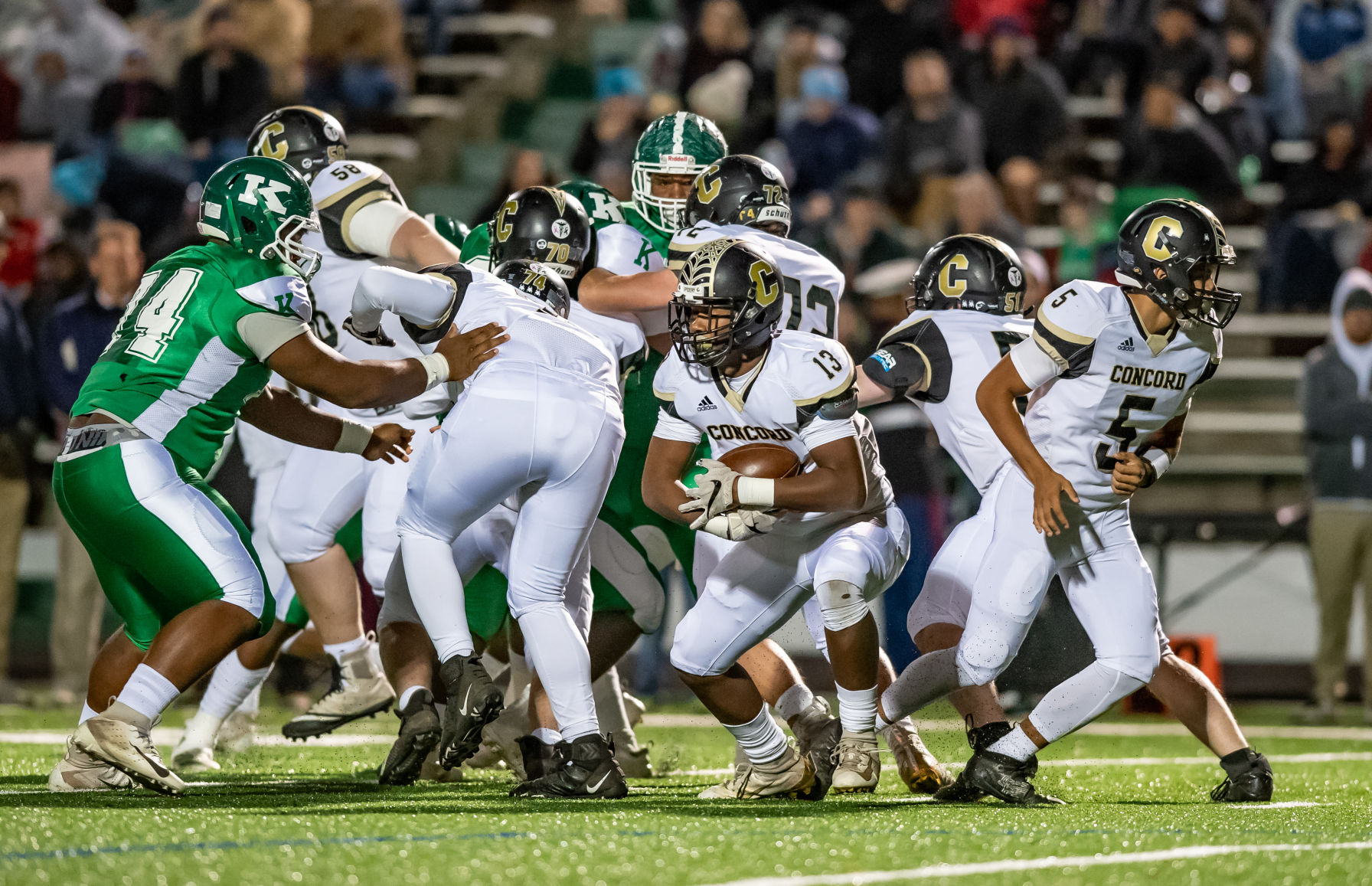 the annual Battle of the Bell high school football game